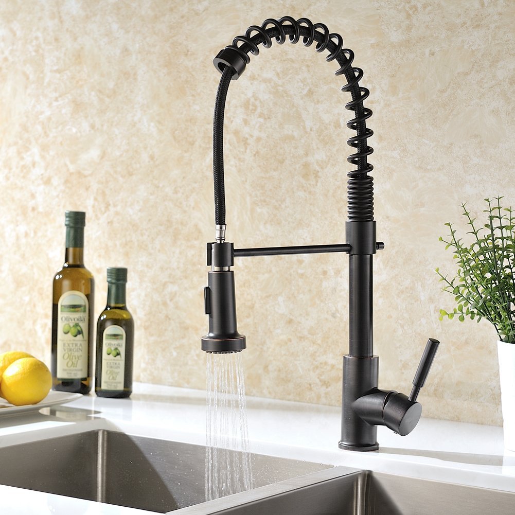 Caseros Oil Rubbed Bronze Kitchen Sink Faucet With Pull Down Sprayer 4582